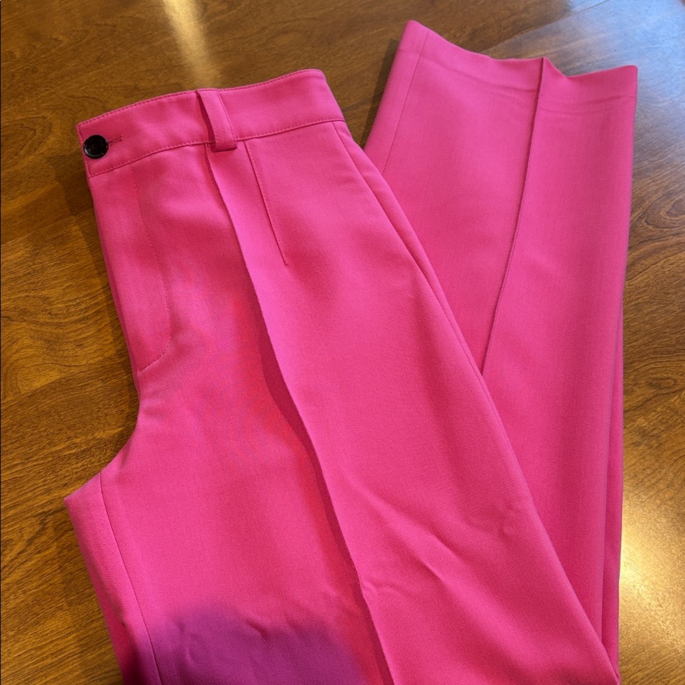 Zara Fuchsia High-Waisted Pants